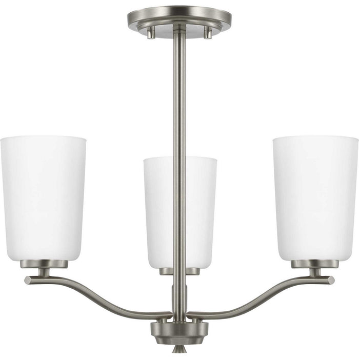 Progress Lighting P400349-009 Three Light Chandelier Conv, Brushed Nickel