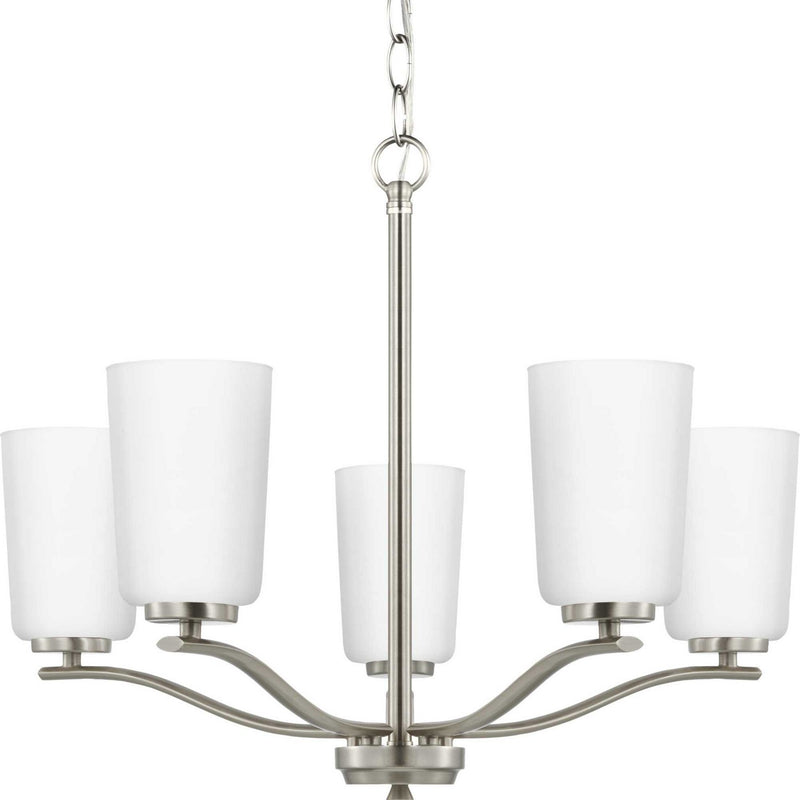 Progress Lighting P400350-009 Five Light Chandelier, Brushed Nickel