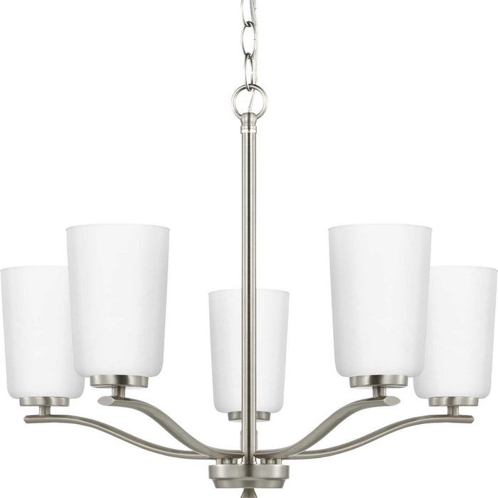 Progress Lighting P400350-009 Five Light Chandelier, Brushed Nickel