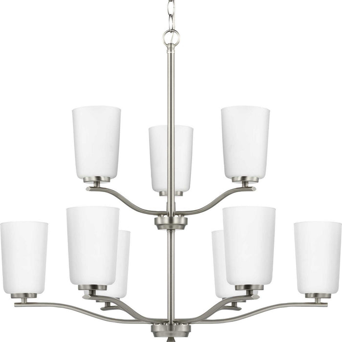 Progress Lighting P400351-009 Nine Light Chandelier, Brushed Nickel