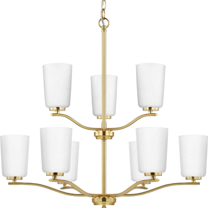 Progress Lighting P400351-012 Nine Light Chandelier, Satin Brass