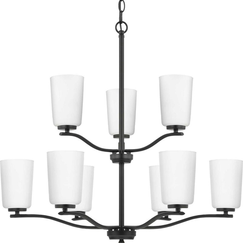 Progress Lighting P400351-31M Nine Light Chandelier, Matte Black
