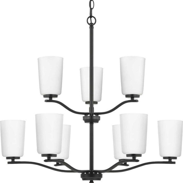 Progress Lighting P400351-31M Nine Light Chandelier, Matte Black