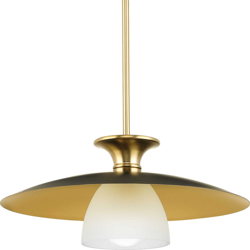 Progress Lighting P500394-109 One Light Pendant, Brushed Bronze