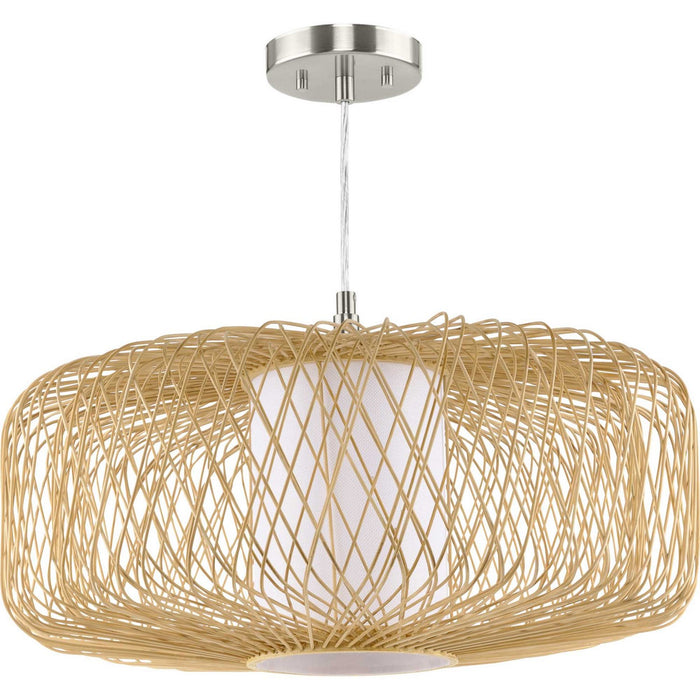 Progress Lighting P500397-201 One Light Pendant, Natural Rattan