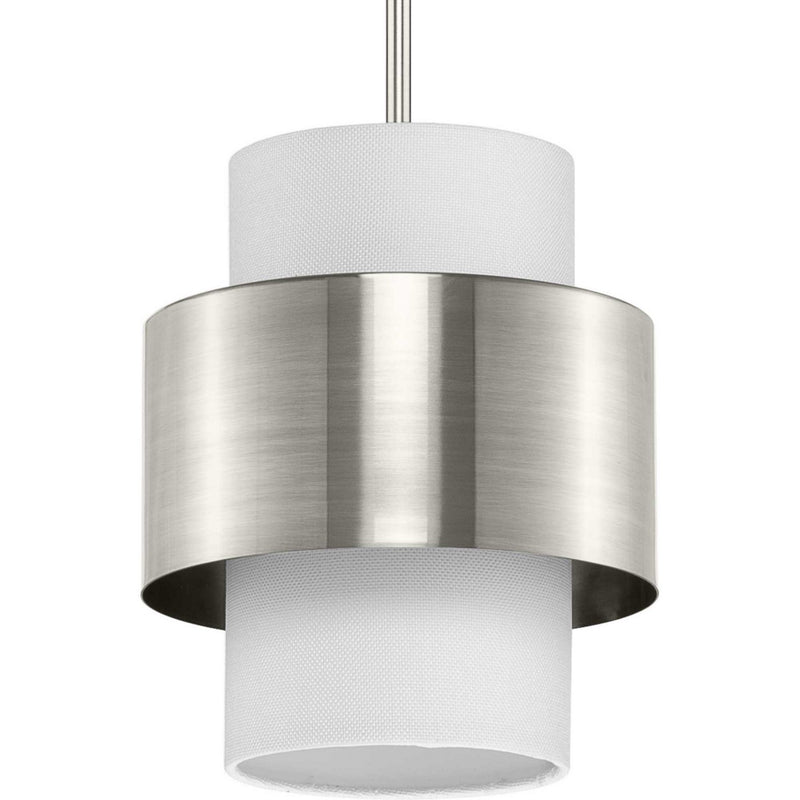 Progress Lighting P500398-009 One Light Pendant, Brushed Nickel