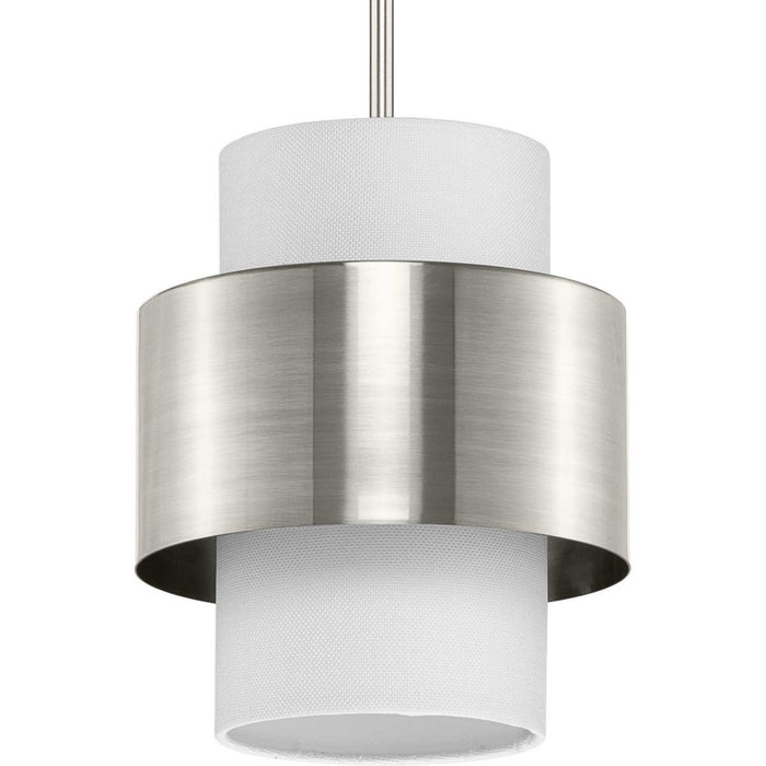 Progress Lighting P500398-009 One Light Pendant, Brushed Nickel