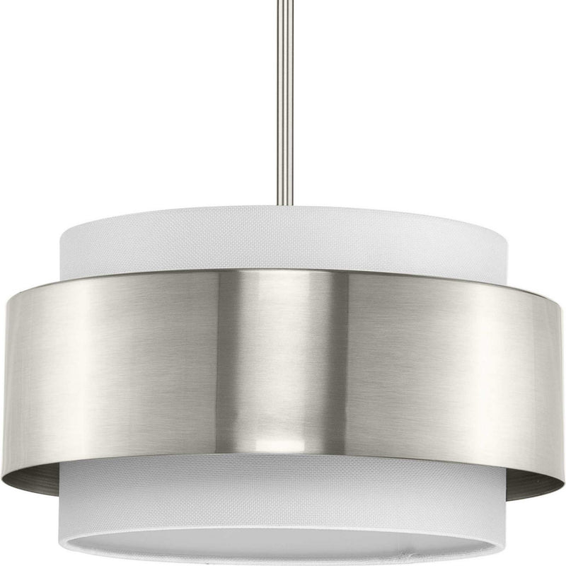 Progress Lighting P500399-009 Three Light Pendant, Brushed Nickel