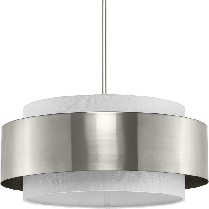 Progress Lighting P500400-009 Three Light Pendant, Brushed Nickel