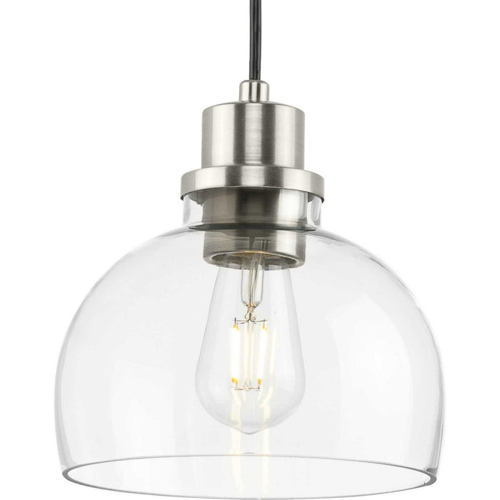 Progress Lighting P500405-009 One Light Mini Pendant, Brushed Nickel