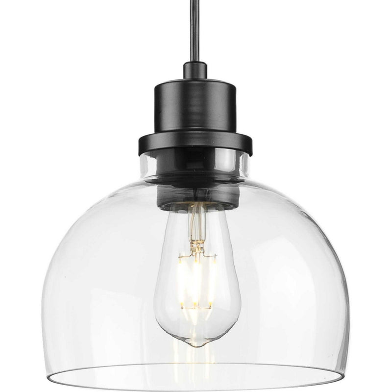 Progress Lighting P500405-31M One Light Mini Pendant, Matte Black