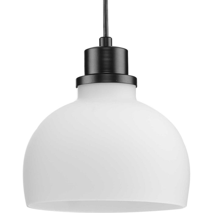 Progress Lighting P500406-31M One Light Mini Pendant, Matte Black