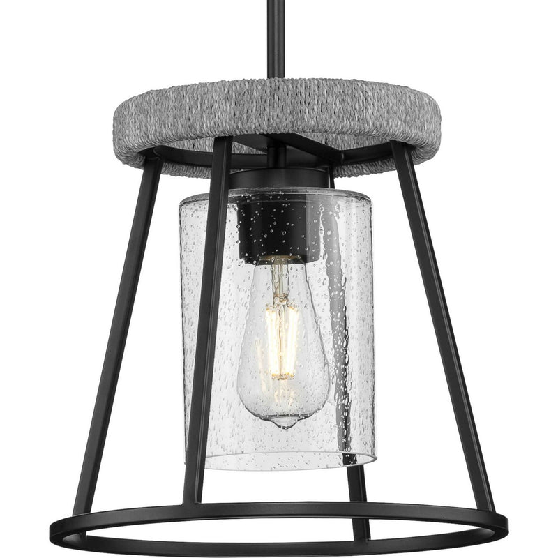 Progress Lighting P500413-31M One Light Pendant, Matte Black