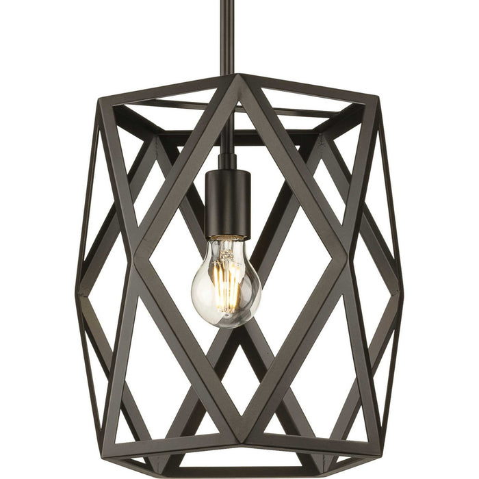 Progress Lighting P500421-129 One Light Pendant, Architectural Bronze