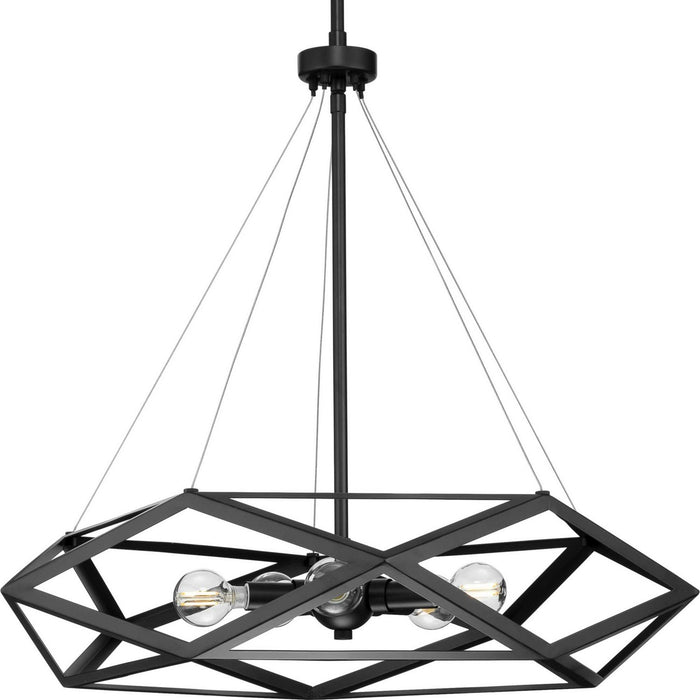 Progress Lighting P500422-31M Five Light Pendant, Matte Black