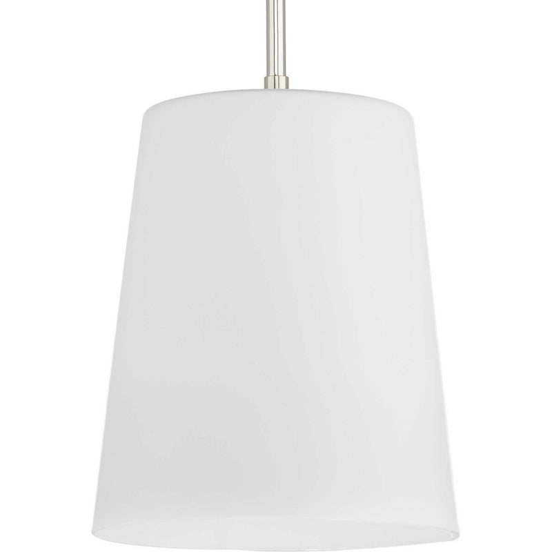 Progress Lighting P500429-104 One Light Pendant, Polished Nickel