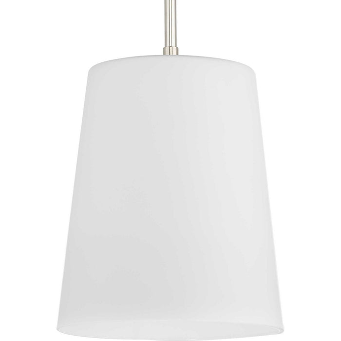 Progress Lighting P500429-104 One Light Pendant, Polished Nickel