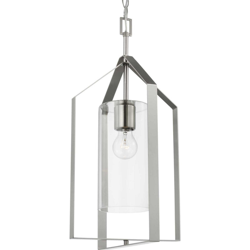 Progress Lighting P500431-009 One Light Foyer Pendant, Brushed Nickel