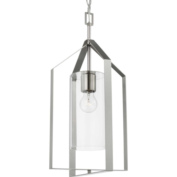 Progress Lighting P500431-009 One Light Foyer Pendant, Brushed Nickel