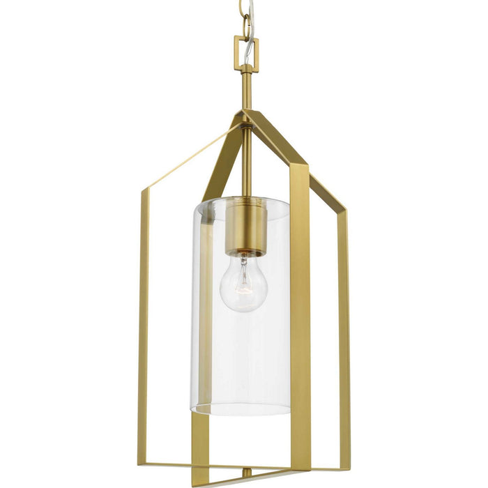 Progress Lighting P500431-191 One Light Foyer Pendant, Brushed Gold