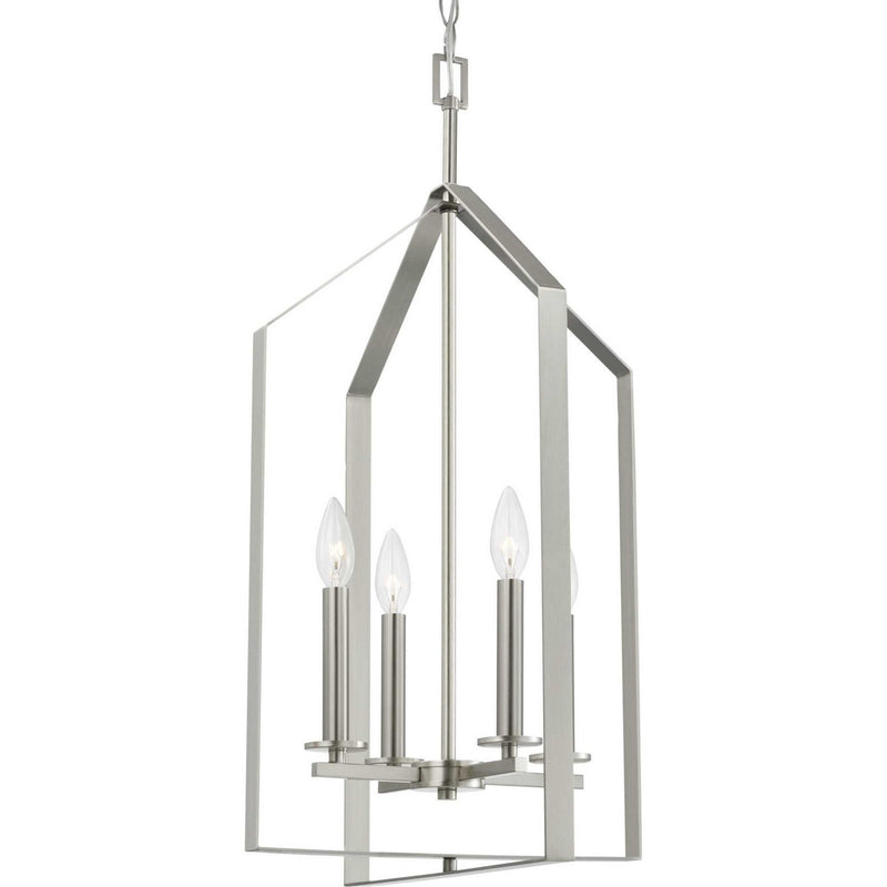 Progress Lighting P500432-009 Four Light Foyer Pendant, Brushed Nickel