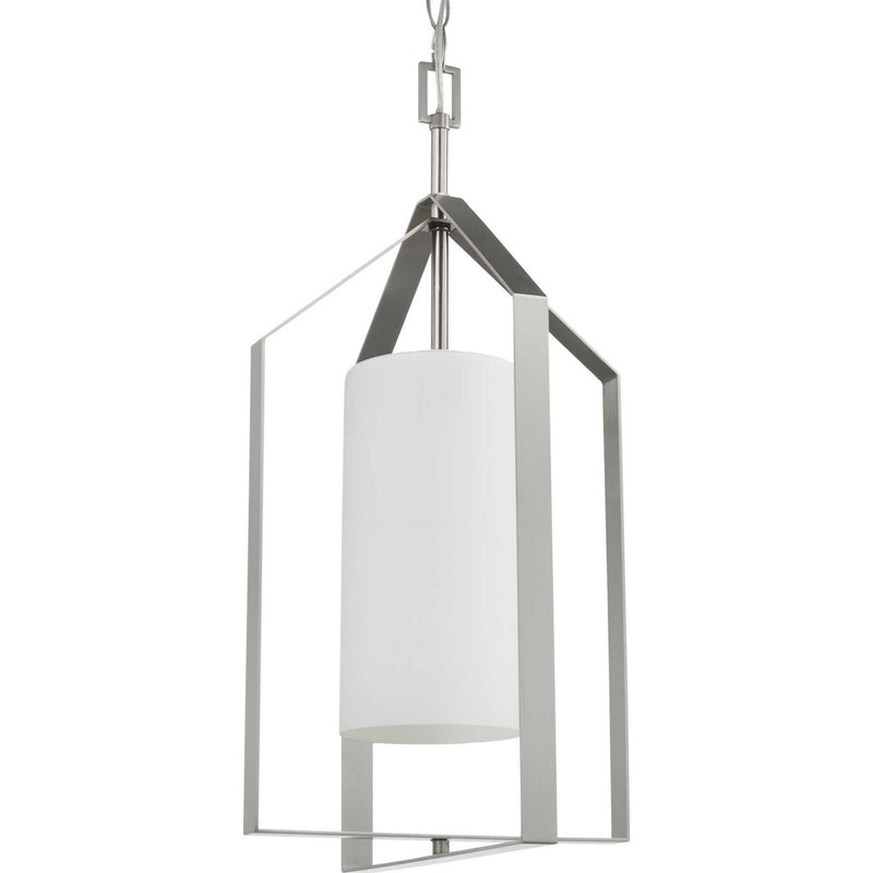 Progress Lighting P500433-009 One Light Foyer Pendant, Brushed Nickel