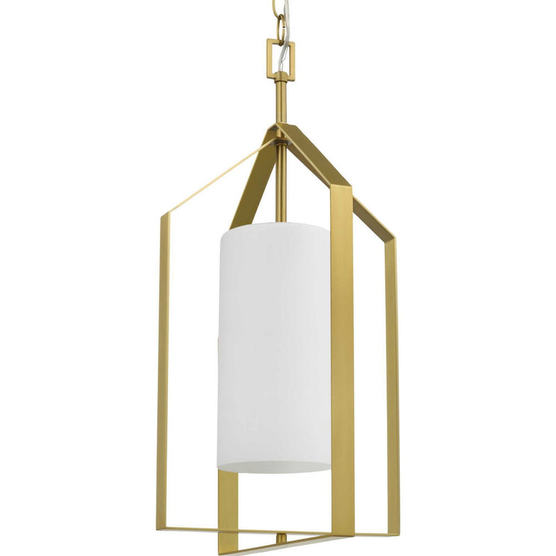 Progress Lighting P500433-191 One Light Foyer Pendant, Brushed Gold