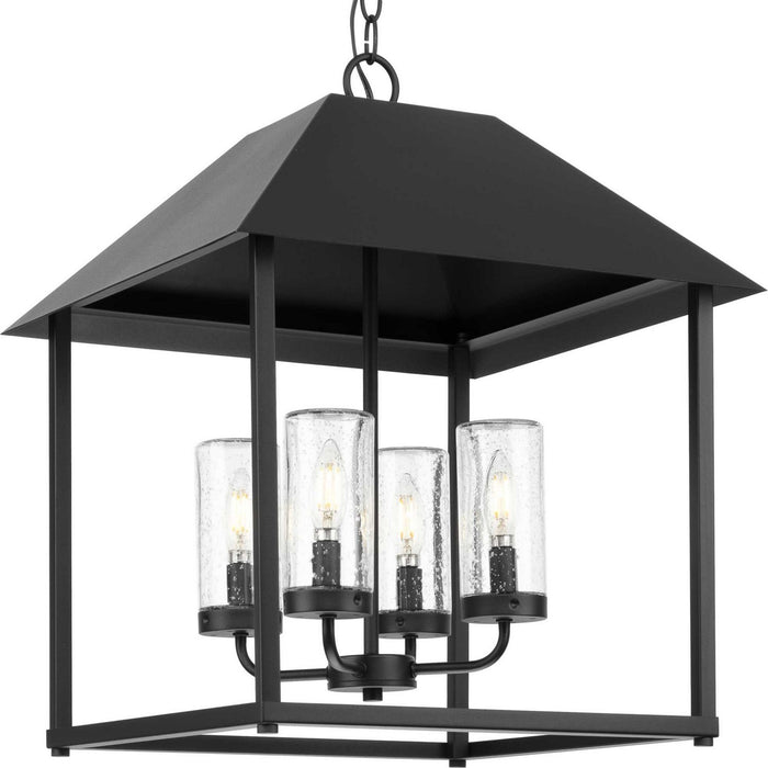 Progress Lighting P550131-031 Four Light Outdoor Pendant, Black
