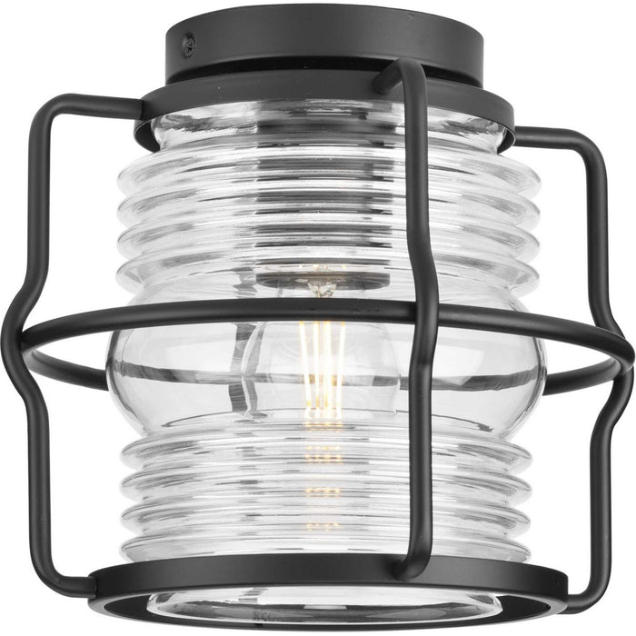 Progress Lighting P550133-31M One Light Outdoor Flush Mount, Matte Black