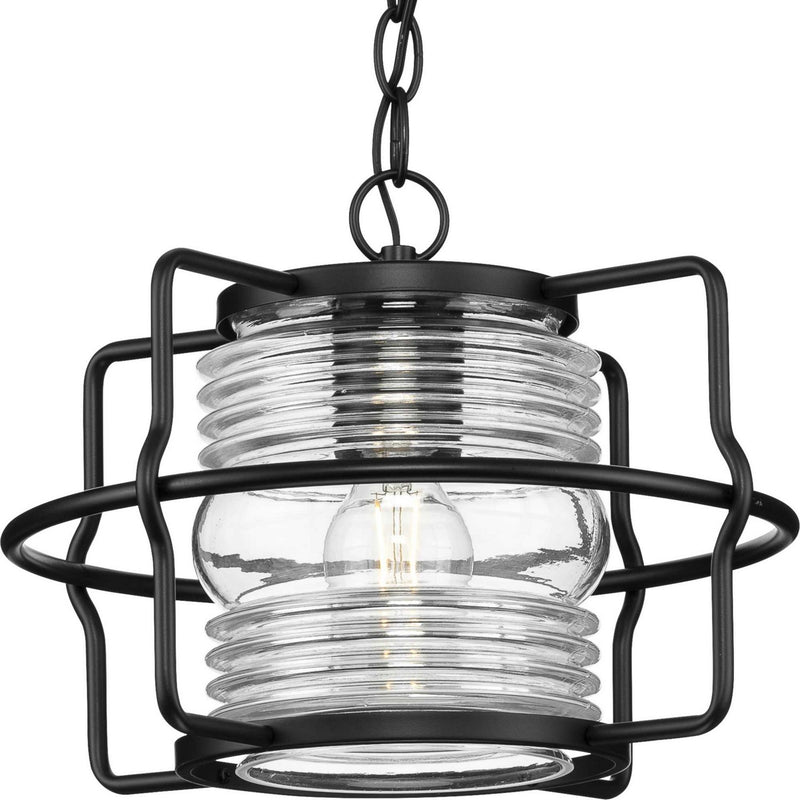 Progress Lighting P550134-31M One Light Outdoor Hanging Lantern, Matte Black