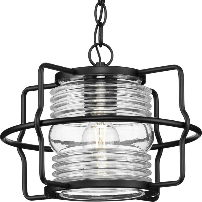 Progress Lighting P550134-31M One Light Outdoor Hanging Lantern, Matte Black
