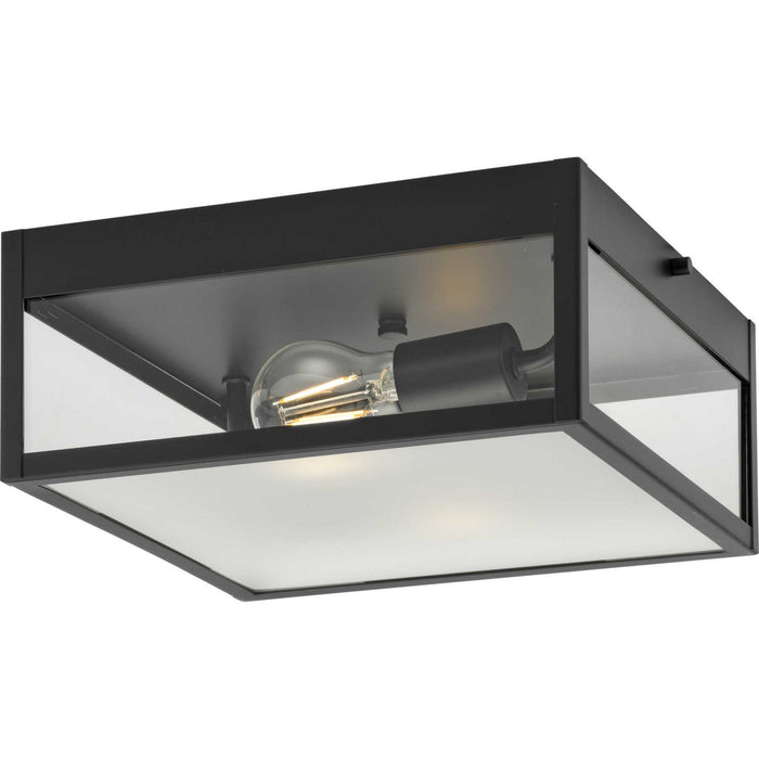 Progress Lighting P550136-31M Two Light Outdoor Flush Mount, Matte Black