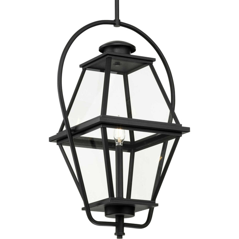 Progress Lighting P550138-031 One Light Outdoor Hanging Lantern, Black