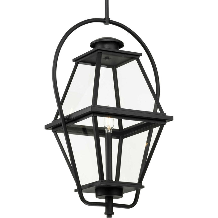 Progress Lighting P550138-031 One Light Outdoor Hanging Lantern, Black