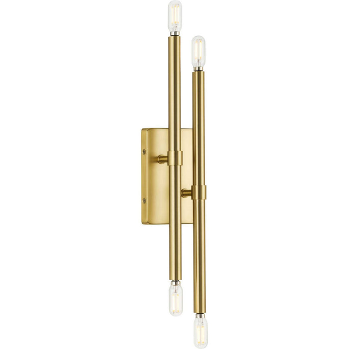 Progress Lighting P710120-191 Four Light Wall Bracket, Brushed Gold