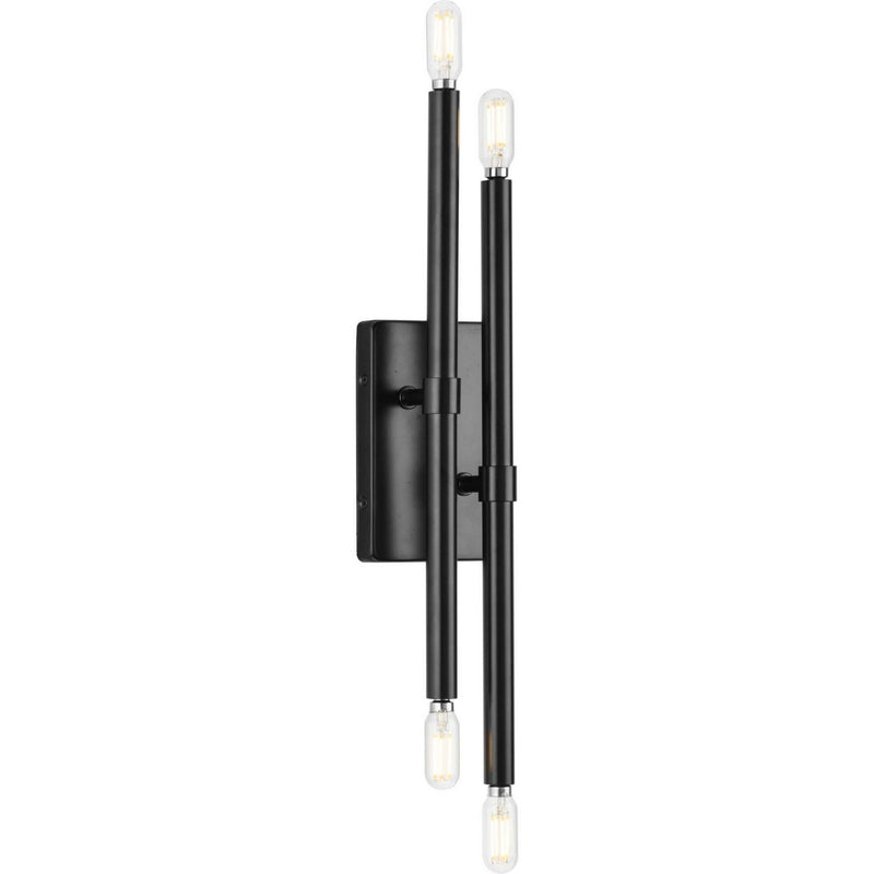 Progress Lighting P710120-31M Four Light Wall Bracket, Matte Black