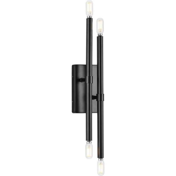 Progress Lighting P710120-31M Four Light Wall Bracket, Matte Black