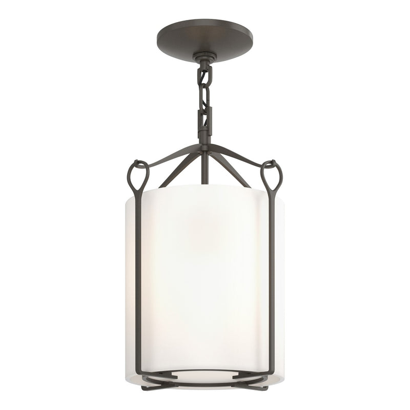 Hubbardton Forge 121140-SKT-07-GG0137 One Light Semi-Flush Mount, Dark Smoke