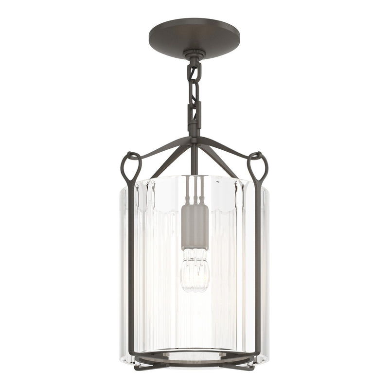 Hubbardton Forge 121140-SKT-07-ZM0137 One Light Semi-Flush Mount, Dark Smoke