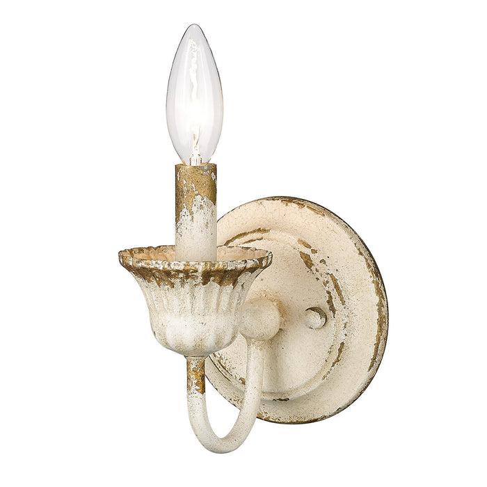 Golden 0892-1W AI One Light Wall Sconce, Antique Ivory