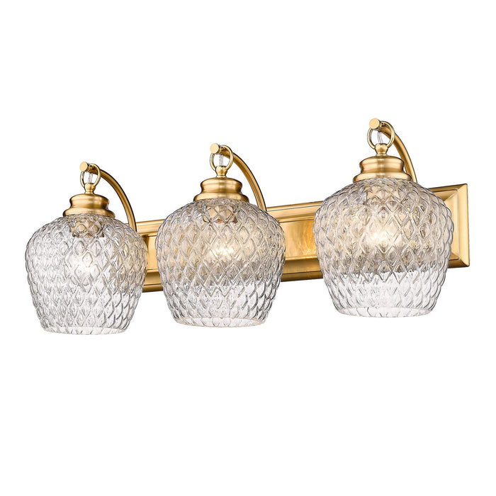 Golden 1088-BA3 MBG-CLR Three Light Bath Vanity, Modern Brushed Gold