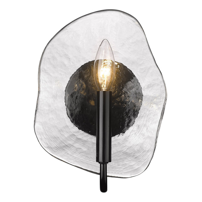 Golden 1140-1W BLK-HWG One Light Wall Sconce, Matte Black
