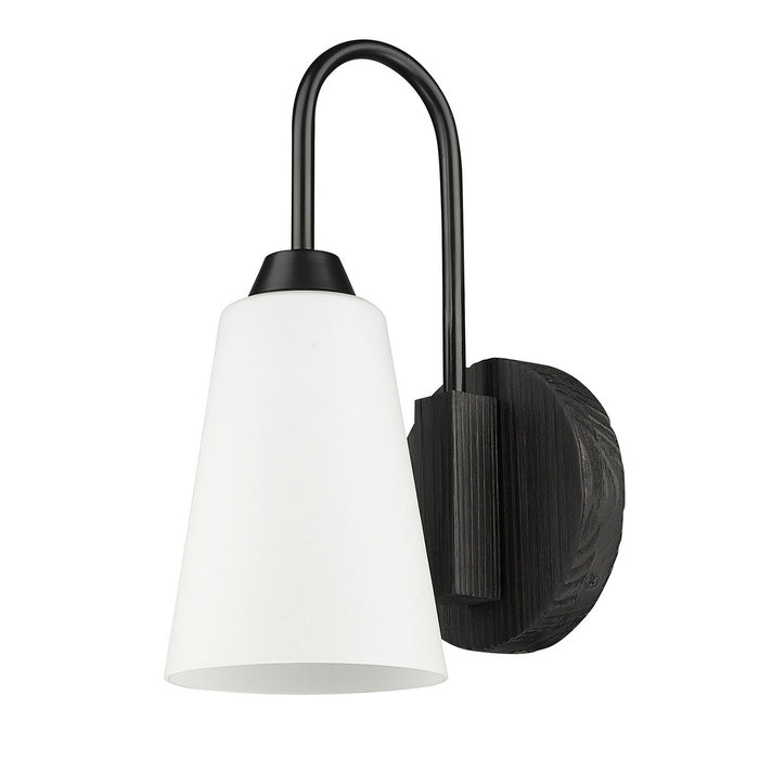 Golden 1830-1W BLK-OP One Light Wall Sconce, Matte Black