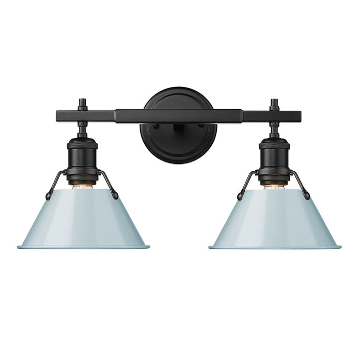 Golden 3306-BA2 BLK-SF Two Light Bath Vanity, Matte Black