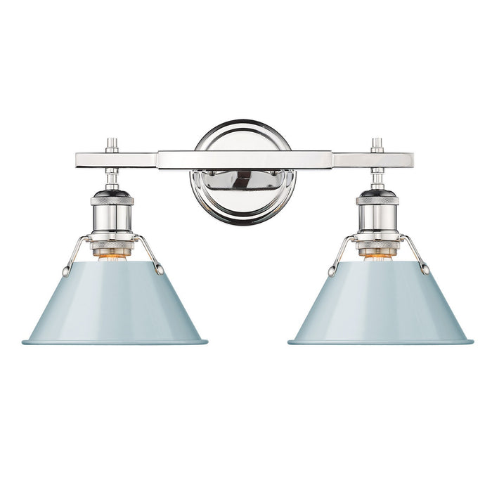 Golden 3306-BA2 CH-SF Two Light Bath Vanity, Chrome