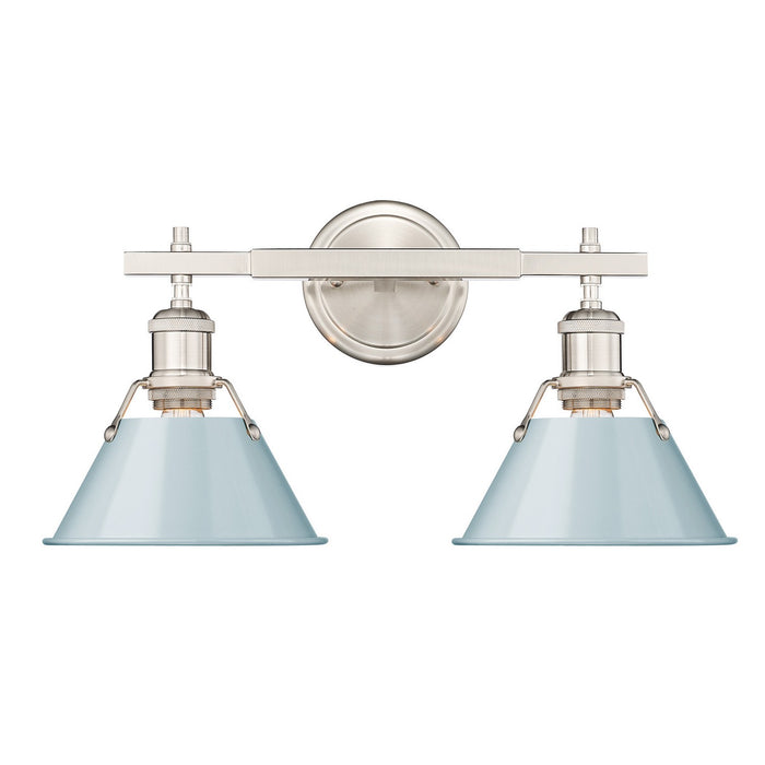 Golden 3306-BA2 PW-SF Two Light Bath Vanity, Pewter
