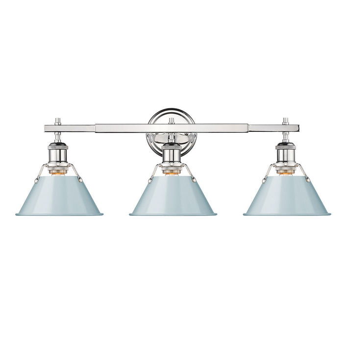 Golden 3306-BA3 CH-SF Three Light Bath Vanity, Chrome