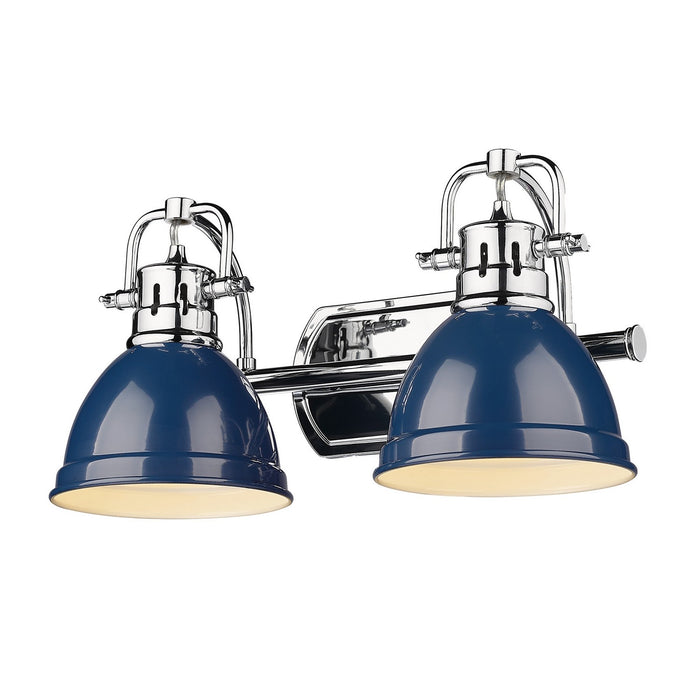 Golden 3602-BA2 CH-NVY Two Light Bath Vanity, Chrome