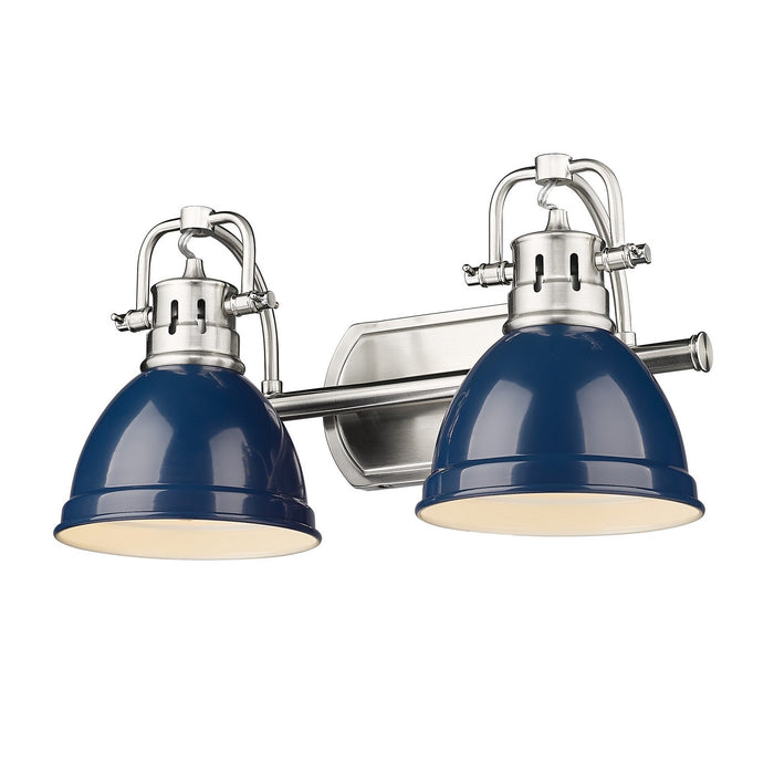 Golden 3602-BA2 PW-NVY Two Light Bath Vanity, Pewter