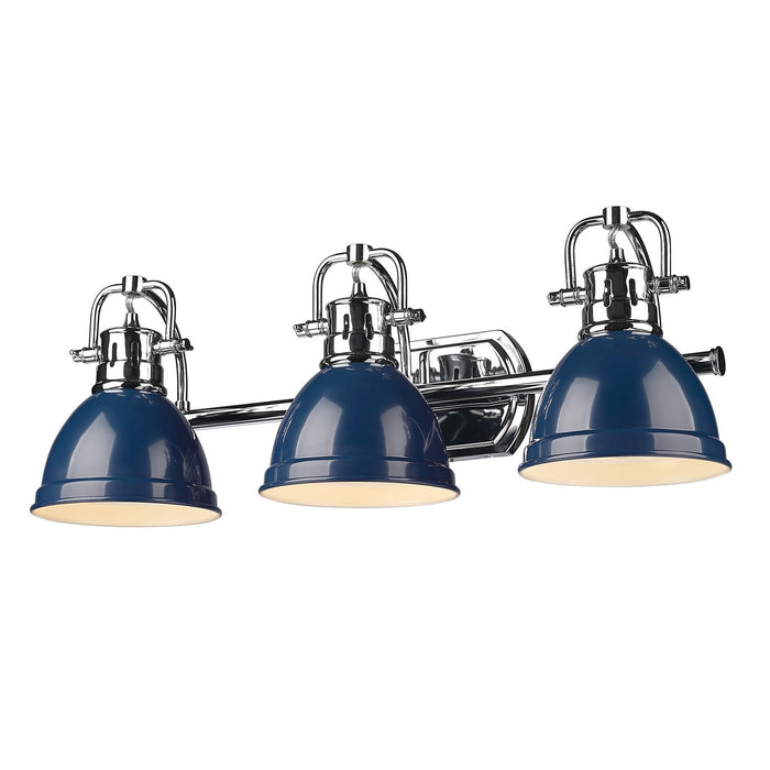 Golden 3602-BA3 CH-NVY Three Light Bath Vanity, Chrome
